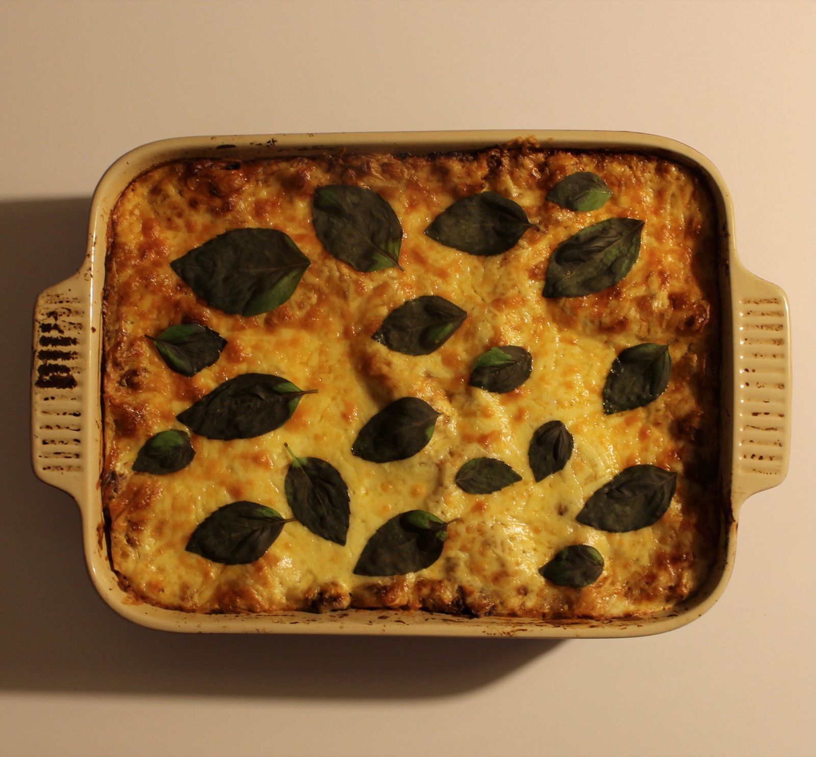 Homemade beef lasagna